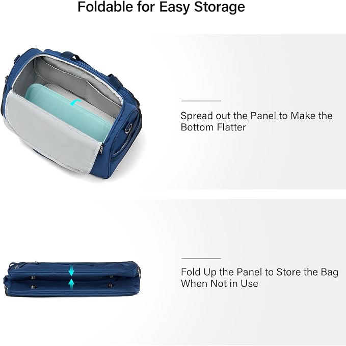 Hanke Small Underseat Carry On Luggage Bags for Travel with 10 Pockets. | Airline Approved Foldable Personal Bag w/ Luggage Sleeve; Tote Duffle & Bento Bag, Flight Attendant Weekender for Men & Women - Image 8