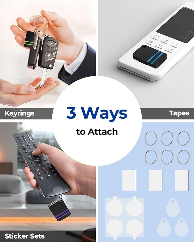 Esky Key Finder Locator with 85dB Noise Sound 6 Receivers Item Finder | Stick-on TV Remote Control Finder, Wallet Tracker Key Finders for Finding Keys,Phone, Glasses, Pet Remote Gift Idea - Image 5