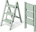 Mayi Plus 3 Step Stool Foldable, Aluminum, Lightweight Step Ladder | Extra-wide anti-slip folding steps with 330 lbs, for home,kitchen,office,outdoor,Green by MAYIPLUS