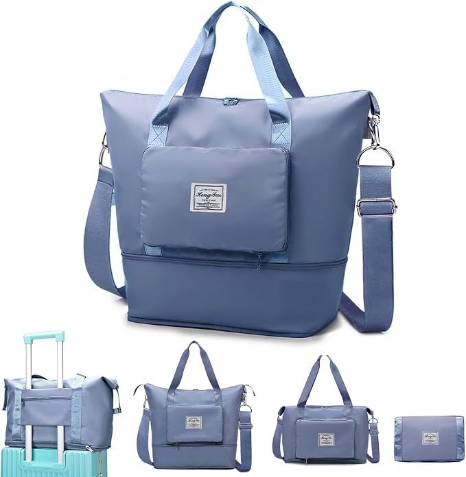 Travel Duffel Tote Bag,Travel Weekender Overnight Bags Women Carry On Bag Totes for Airplanes,Sports Gym Duffle with Trolley Sleeve by MINGRI