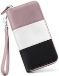 Moflycom Womens Wallet RFID Blocking Genuine Leather Multi Credit Card Large Capacity Zip Around Clutch Travel Purse Wristlet by Moflycom