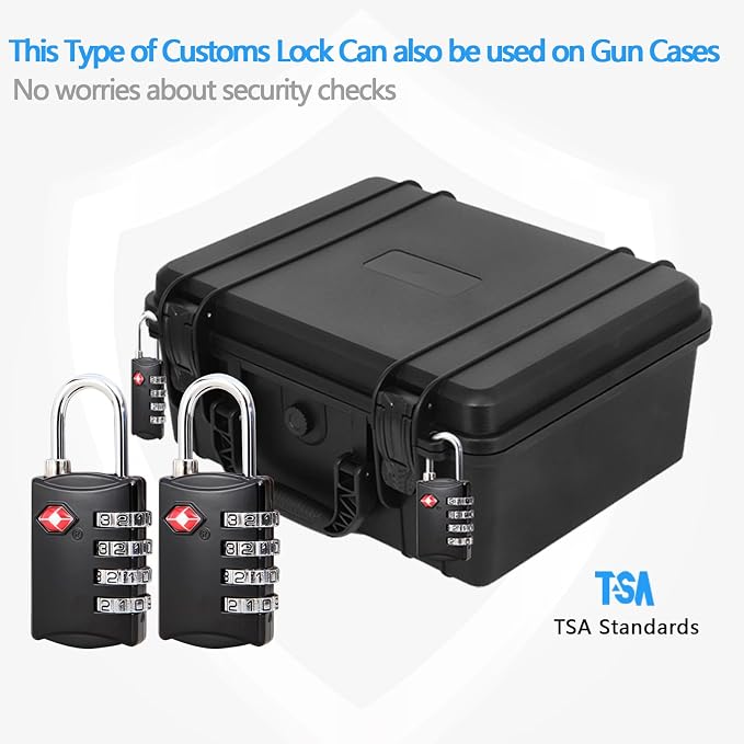 TSA Approved Locks for Luggage, 2PCS, 4 Digit Combination Cable Travel Locker for Luggage, Suitcases, Bags & Toolboxes, Zinc Alloy Body - Ideal Travel Small Gun Case Lock (Black, 2 Pack) - Image 6