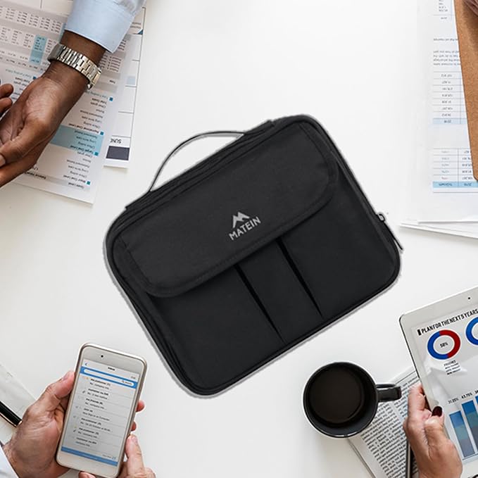 MATEIN Electronics Organizer, Waterproof Travel Electronic Case, Black | Portable Double Layer, Cable Storage Bag for Camera Accessories, Cord, Charger, Power Bank, Flash Drive, Phone, SD Card - Image 8