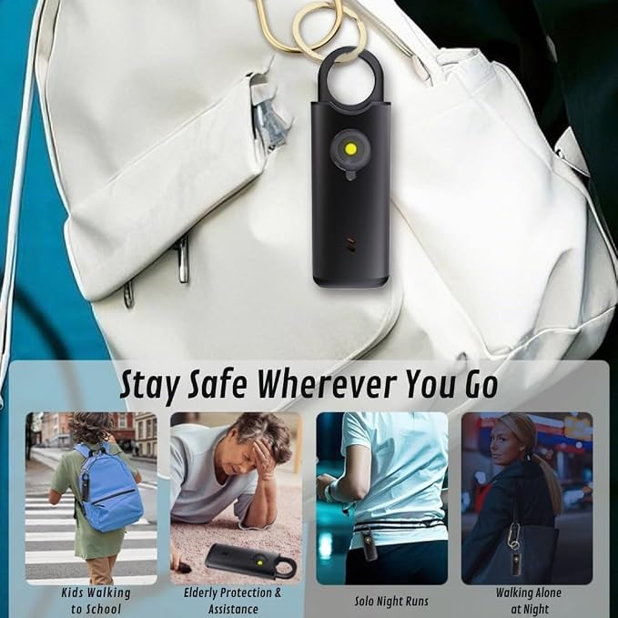 VOLTEK Metal Personal Alarm for Women (Silver) – 140dB Self Defense Safety Alarm Keychain, USB-C Rechargeable Emergency Alarm with Door & Window Sensor Mode - Image 5