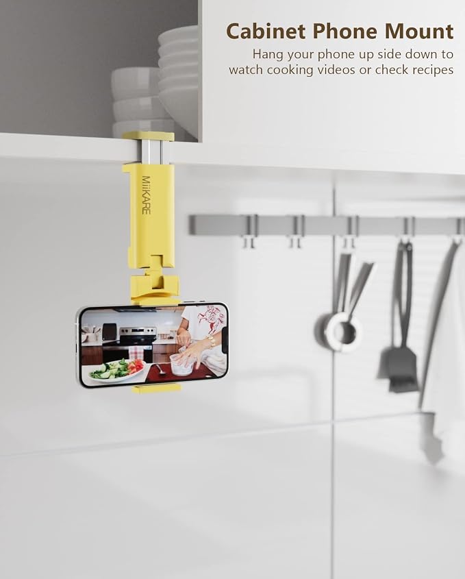 MiiKARE Airplane Phone Holder Mount, Plane Travel Essentials, Yellow | Universal Hands-free Phone Holer with 360° Rotation for Flying, Accessory Travel Must Haves Phone Stand for Desk, Tray Table - Image 5