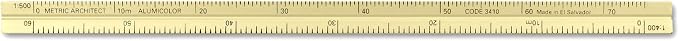 Alumicolor Aluminum Architect Metric Pocket Scale, 15CM, Gold - Image 2