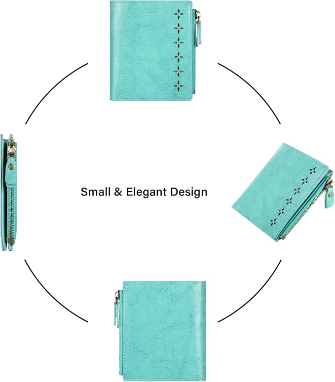 Ultra Thin Small Compact Leather Womens Girls Wallets RFID Blocking Credit Card Holder for Women - Image 6