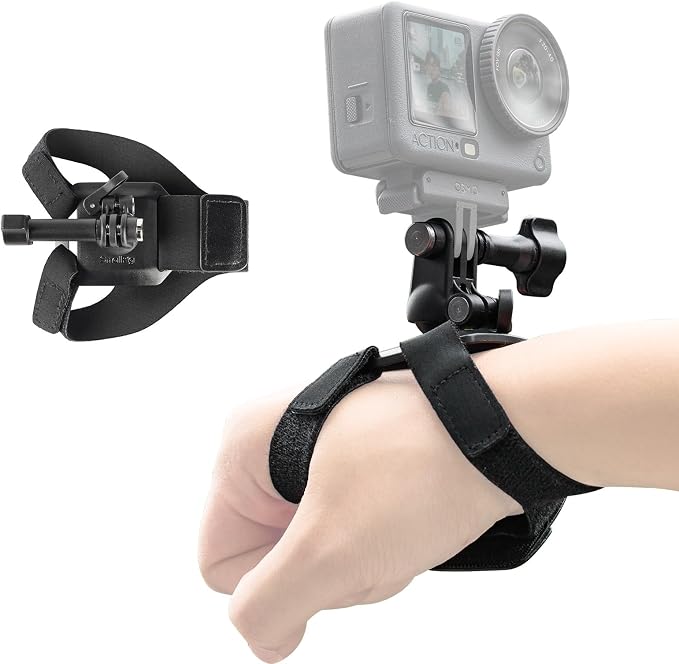 SMALLRIG Wrist Strap Mount for Action Cameras, with Ball Head | Adapter Base for DJI Osmo Nano/Action 6/5 Pro/4, for GoPro 13/12/11, for Insta360 X5/4/Ace Pro 2/Go Ultra, for AKASO - 5723 by SmallRig