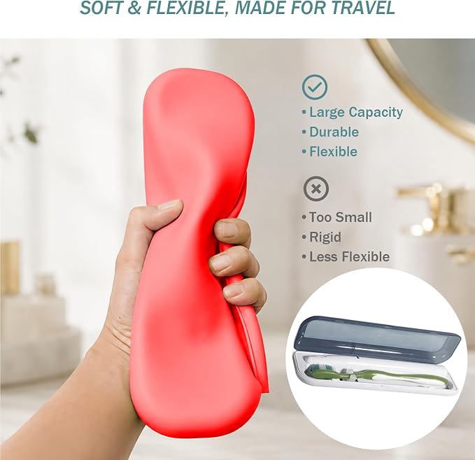 Silicone Toothbrush Travel Case, Upgrade Large Toothbrush Case for Travel | Electric & Manual Toothbrush Travel Cover for Men and Women, Portable Toothbrush Holder for Trave, Gym, Business Trip, School - Image 4
