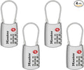 Master Lock Set Your Own Combination TSA Approved Luggage Lock, Silver, 4 Pack, 4688SLVEC4 by Unknown