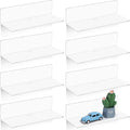 Maitys 8 Pcs White Acrylic Floating Shelves Back to School Supplies 9 Inches Adhesive Wall Mounted Shelves No Drill Hanging Acrylic Wall Display for Living Room Bathroom Bedroom Kitchen Office by Maitys