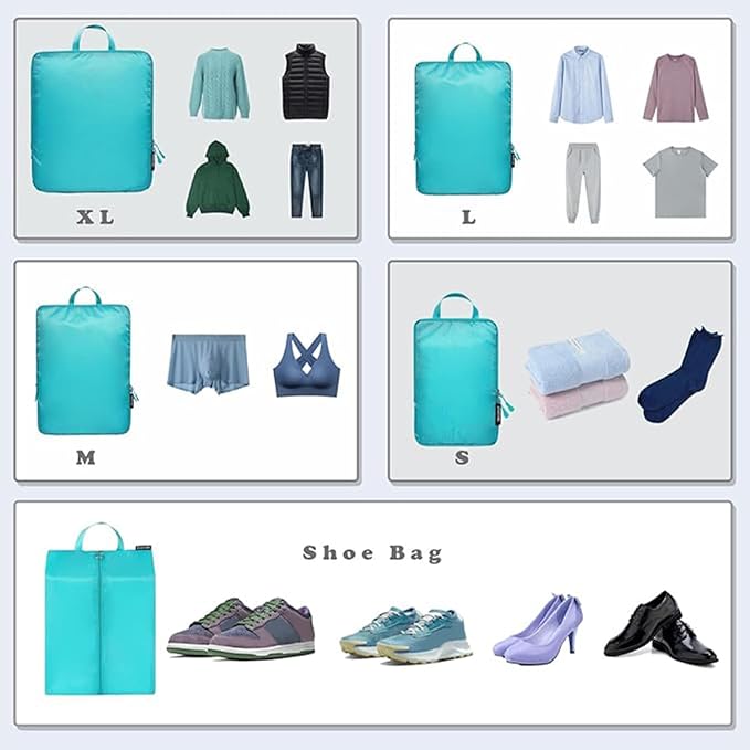 BAGAIL 6 Set Ultralight Compression Packing Cubes Packing Organizer for Travel Accessories Luggage Suitcase Backpack - Image 5