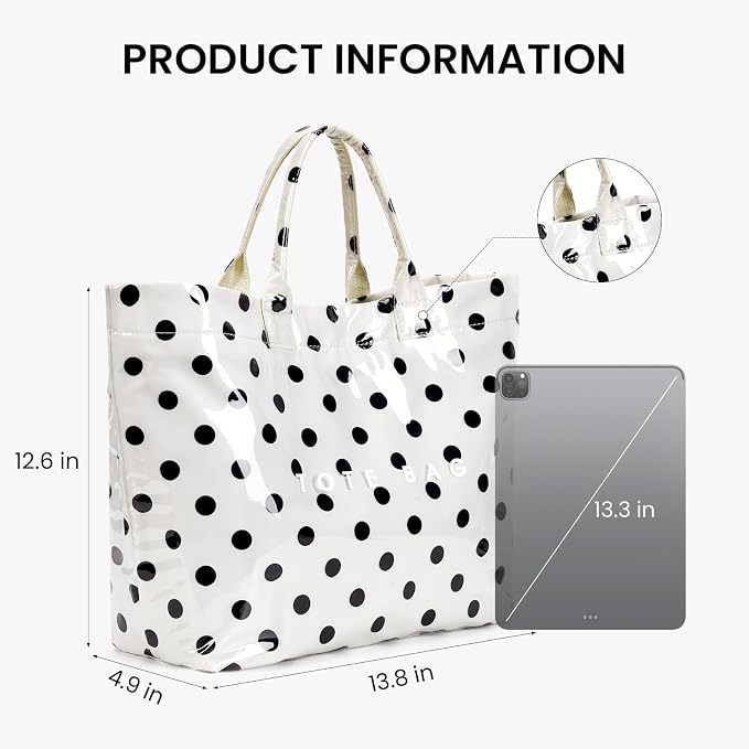 Lushandy PVC Tote Bag for Women Jelly Beach Bag Top Handle Hobo Handbag | Water-Resistant, Wipe Clean, Lightweight - Image 8
