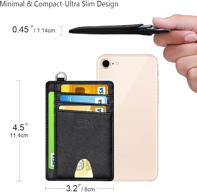 FurArt Slim Minimalist Wallet RFID Credit Card Holder for Men | slim minimalist compact rfid id window thin - Image 7