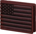 Wallet for Men-Genuine Leather RFID Blocking Bifold Stylish Wallet American Flag Wallet With 1 ID Window (Red, Without ID Window) by GERUOLA