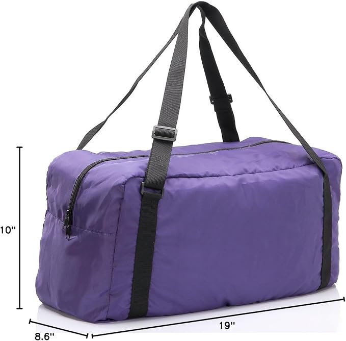 HOLYLUCK Foldable Travel Duffel Bag For Women & Men Luggage Great for Gym (Purple) - Image 8