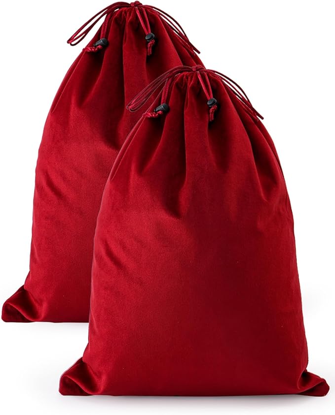 2 Pcs Shoe Bags for Travel, Dust Velvet Bags, Rio Red, 17.3x12.6 Inch | Washable & Reusable Travel Shoe Bags, Dustproof Shoe Bags with Drawstring Closure, Suitable for Travel, Home Storage by WelcometoFantasyLife