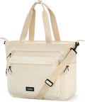 HanTrip Large Laptop Tote Bag with Luggage Sleeve for Travel Work, Offwhite | 16.5 Inch Laptop Sleeve, 31L Zippered Tote Bags, Water Resistant, Water Bottle Pocket, Detachable Adjustable Shoulder Strap by HanTrip