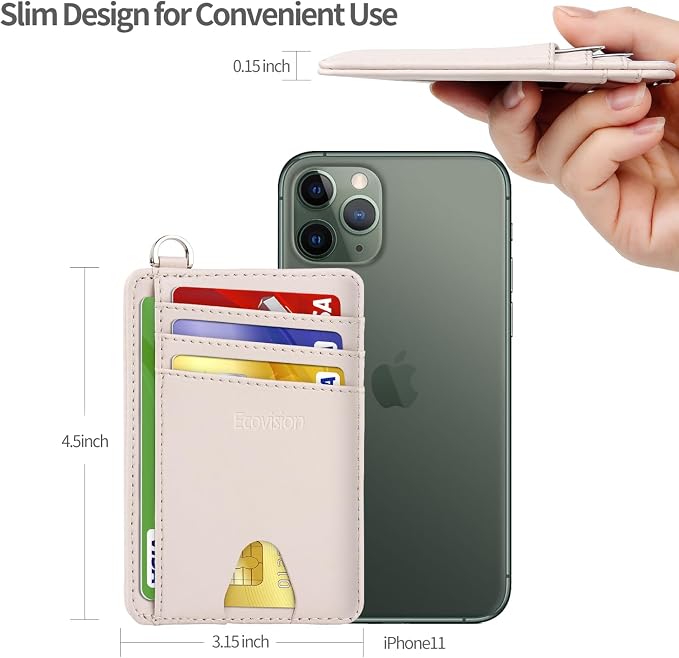 Slim Minimalist Front Pocket Wallet, RFID Blocking Credit Card Holder Wallet with Detachable D-Shackle for Men Women - Image 8