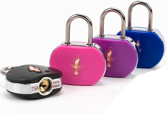 Safe Skies 4-Pack 4-Color Family TSA Luggage Key Lock | 4 Colors for Family (Pink/Blue/Purple/Black) | Keyed Alike | 2 Keys/Lock | TSA Safe Skies Approved | 90-Day Warranty - Image 4