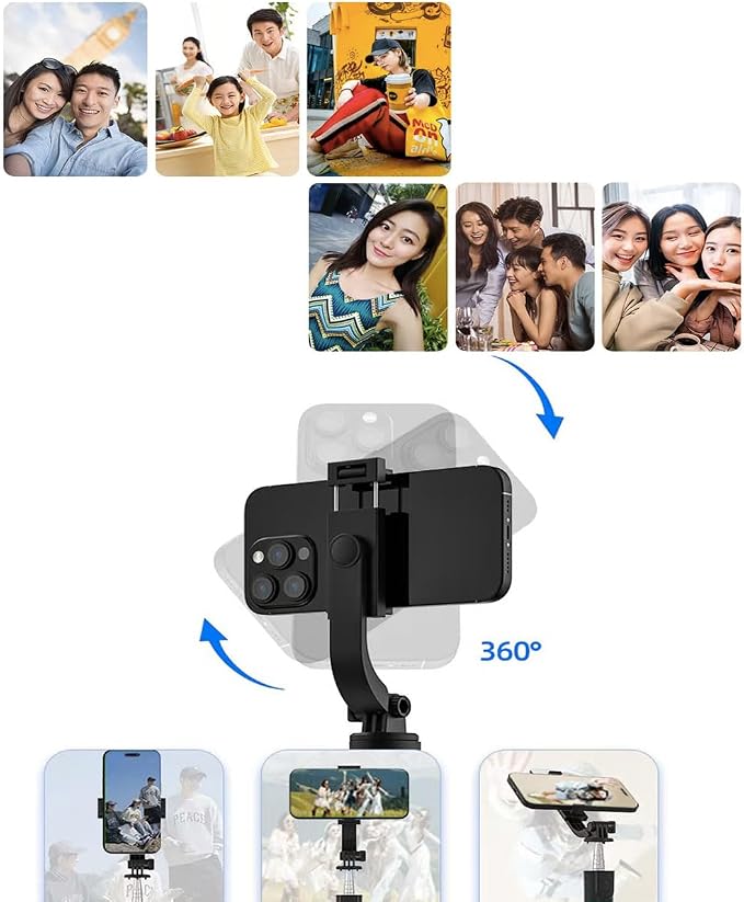 67” Phone Tripod & Selfie Stick Travel Tripod for iPhone Selfies, with Phone Holder 360° Rotation Extendable Selfie Stick for iPhone for Travel/Selfie/Vlog Compatible with/Android - Image 6