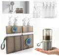 4 in 1 Travel Dispenser，Unbreakable Silicone Travel Dispenser Bottle, Vacuum Suction Wall Mounted Refillable Containers,Leakproof Toiletry Containers for Shampoo, Lotion, Baby Care-Grey. by MORMIDTravelMakeupBag