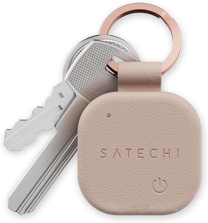 Satechi FindAll Keychain, Find My Compatible, Desert Rose | Bluetooth Tracker, Wireless rechargeable, location tracking, left-behind alerts, loud audible chime, for iPhone, iPad, Mac by Satechi