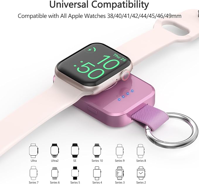 i.VALUX Portable Charger for Apple Watch, Wireless Magnetic iWatch Charger | Compact Charging, 1000mAh Battery Power Bank,On The Go,Keychain Travel Essential, for iWatch Series 11/10/9/8/7/6/5/4/3/2/SE - Image 3