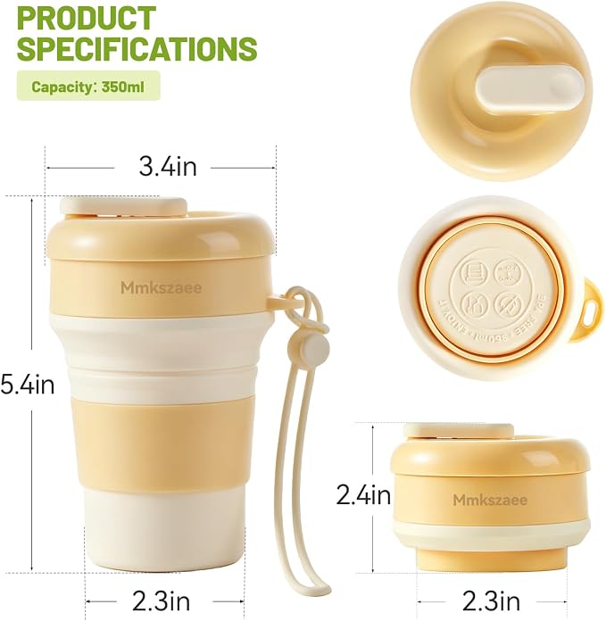 Collapsible Silicone Water Bottle, Leakproof for Travel Camping | Reusable Foldable Water Cup, Pocket Size for Hiking Beach Gym Festival, Food-Grade Silicone, BPA-Free & Lightweight - Image 5