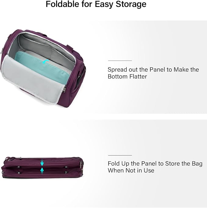 Hanke Small Underseat Carry On Luggage Bags for Travel with 10 Pockets. | Airline Approved Foldable Personal Bag w/ Luggage Sleeve; Tote Duffle & Bento Bag, Flight Attendant Weekender for Men & Women - Image 8