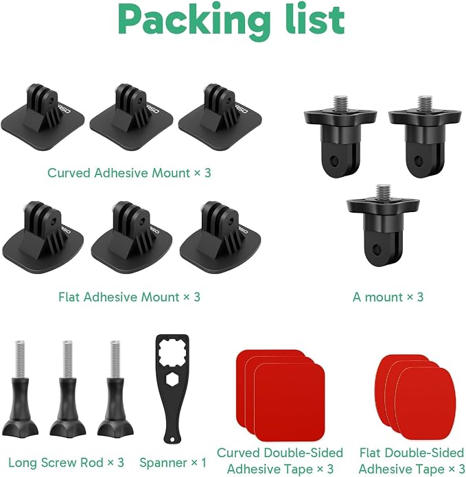 AKASO Adhesive Mount Helmet Sticky Mount Accessory Kit for Action Cameras | Versatile Mount for GoPro Hero13 12, Insta 360 X5 X4 X3, DJI, AKASO 360/EK7000/EK7000 Pro/Brave 4/4 Pro/7 LE Action Cameras - Image 6