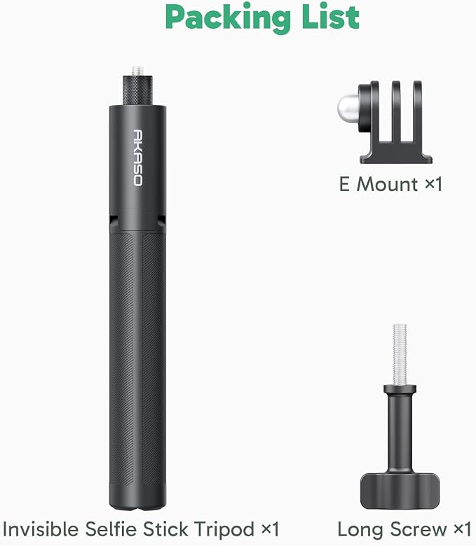 AKASO 47.2"/120cm Invisible Selfie Stick Tripod for 360 Action Camera | Compatible with Insta360 X5 X4, DJI Action Osmo 360 Pocket 3, GoPro, AKASO 360/EK7000/EK7000 Pro, Brave 4/7 LE Action Camera - Image 9