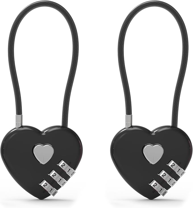 3 Digit Combination Lock, Combo Cable Lock with Code, Small Padlock Combination, for Luggage, Suitcase, Gym Locker, Backpack Bag Zipper, Cabinet, Mailbox, Fence, Travel Safe Outdoor Use by SpecializeinCombinationLock