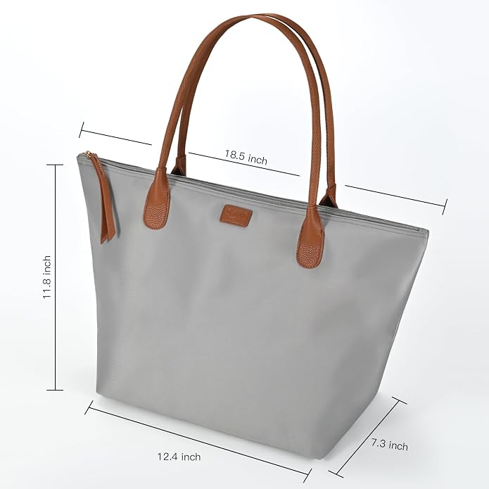GAYI URBAN Nylon Tote Bag for Women, Large Foldable Weekend Hobo Purses for Women, Shoulder Tote Handbags with Zipper | Nylon - Image 5