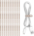 Donruby 30Pcs Silicone Cable Ties - Reusable & Washable with Adjustable Locking Buckles, High Elasticity Cable Management Straps for Home, Office, School, Travel Essential Cord Organizer (Khaki) by Donruby