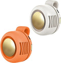 Portable Clip-On Fan, Mini USB Rechargeable 360° Rotatable Fan, Personal Fan 3-Speed Silent Mini Bladeless Fans (2 pack(white+Orange)) by Ahuccf