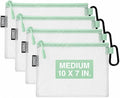 Air Production Medium Clear Zipper Pouch (4-Pack) – Cable Organizer & Travel Gear Bag for Electronics, Camera Accessories, Tool Pouch & Small Tech Storage (Mint Green) by Unknown