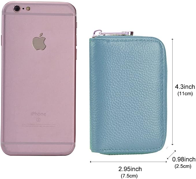 RFID Credit Card Holder Genuine Leather Credit Card Wallet with Zipper | RFID - Image 5