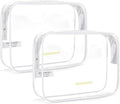 BAGSMART Clear Toiletry Bag 2-Pack TSA Approved Water-Repellent, White | Carry on Travel Accessories Bag, Airport Airline Quart Size Bags for Women Men, Makeup Cosmetic Bag by BAGSMART