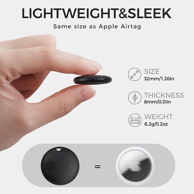 Air Tracker Tags 2-Pack, Waterproof IP67 | 90dB Loud, Bluetooth Tracker Works with Apple Find My (iOS only), Tracker Tag Locator for Keys,Luggage,Backpack etc - Image 2
