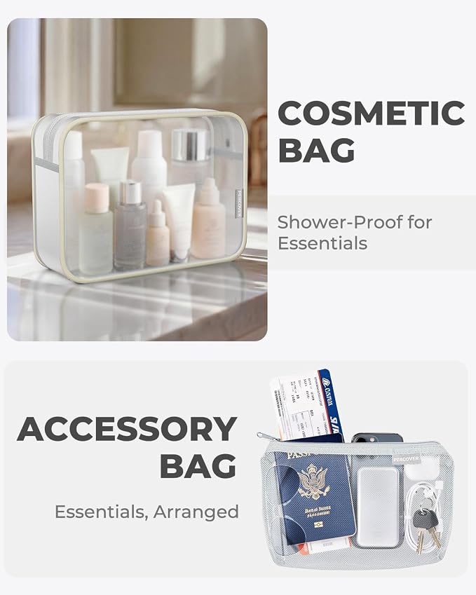 Percover Compression Packing Cubes for Travel, 10-Piece Structured Compression Organizer Set with Toiletry Bag, Laundry Bag & Shoe Bag for Carry-On & Checked Luggage, Beige - Image 6