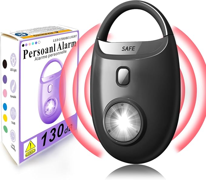 Personal Safety Alarm with Led Strobe Light, 130dB Self Defense Keychain for Women Girls Students, Emergency Safety Alarm Siren by SRTKBEU
