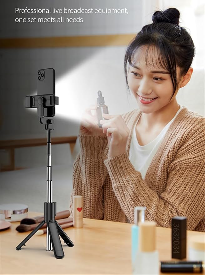 XIHAMA Selfie Stick Tripod with Light,3 in 1 Extendable Selfie Stick with Wireless Remote,Portable Phone Tripod Stand Compatible with iPhone 16 15 14,Samsung Smartphone and More - Image 6