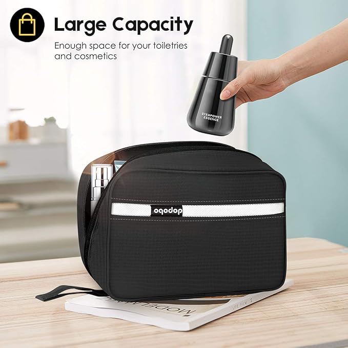 Travel Toiletry Bag for Women, Dopp Kit for Men, Waterproof Makeup Bag Shaving Bag with Hanging Hook, Portable Toiletry Organizer for Traveling and Camping - Image 2