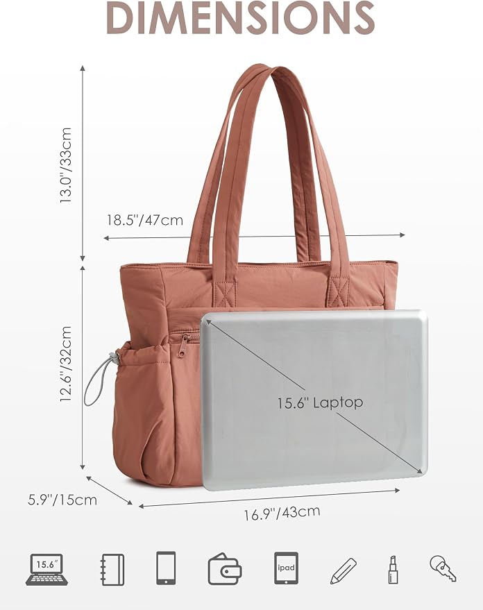 Tote Bag for Women, Lightweight Large Puffer Bag, Quilted Shoulder Purses Handbags for Travel Work - Image 3