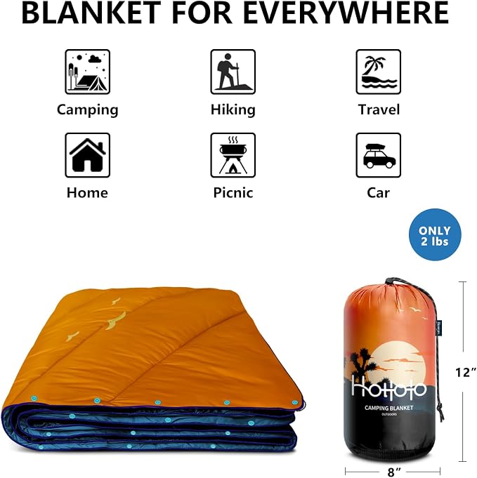 Camping Blanket,Puffy Blanket Lightweight Packable Camping Blanket Outdoor Blanket for Camping,Traveling, Stadium, Hiking, Picnics - Image 4