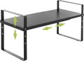 Across-Star Expandable Cabinet Shelf Organizer Rack, Stackable Kitchen Counter Storage Shelves Stand, Adjustable Height Pantry Shelf Spice Rack (Black, 1 Pack) by Acorss-Star