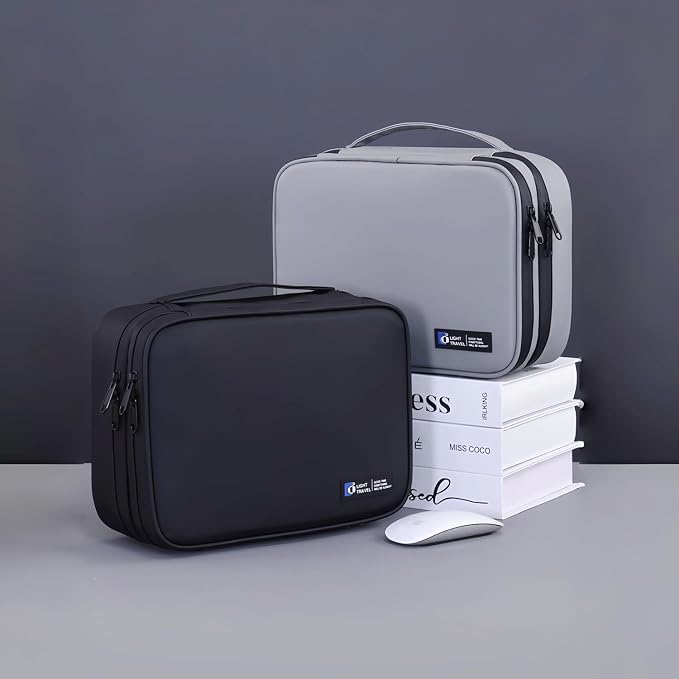 Electronics Organizer Travel Case,Cord Organizer Travel, Double-Layer Cable Organizer Bag, Tech Pouch Accessories Carry Storage For Phone, Cables, Airpods, USB, Sd Card,Essentials (Black) - Image 9