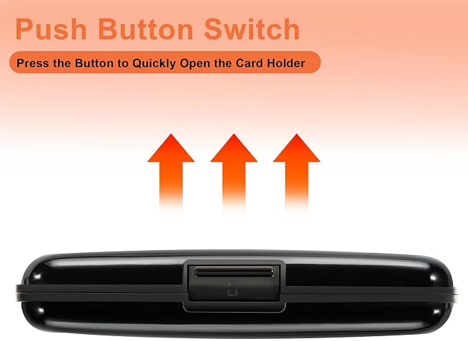 Mayski Credit Card Holder for Women RFID Blocking Wallet, Black | Card Wallets for Women Small Mini Business Metal Accordion Aluminum Alloy Hard Case for Men - Image 6