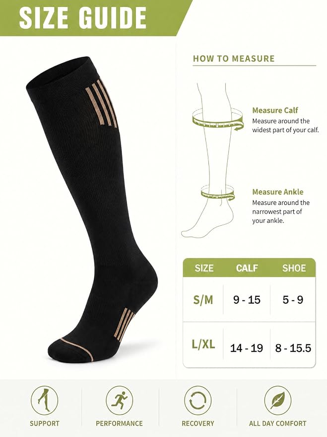 4-Pack 15-20 mmHg Athletic Compression Socks - Image 4